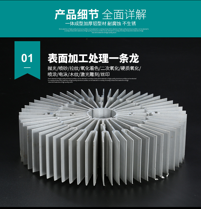 大截面太陽花鋁型材散熱器表面處理簡介 大截面太陽花鋁型材散熱器表面處理簡介